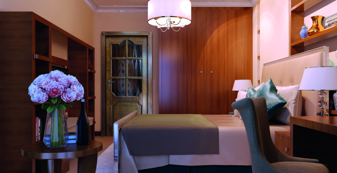 Bedroom luxury interior, 3d images