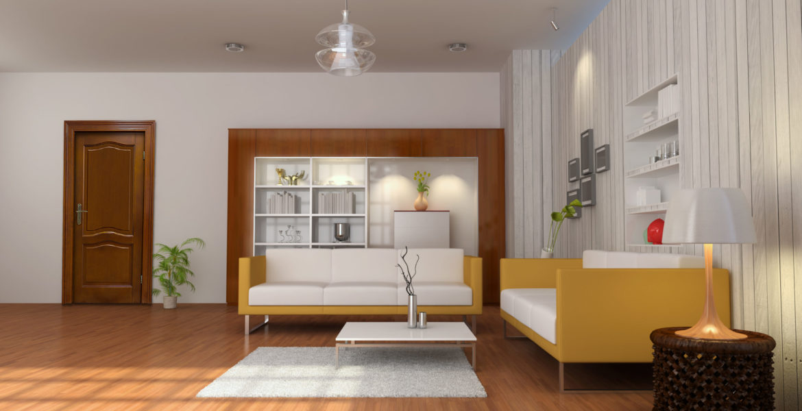 3d render interior of living room with modern style
